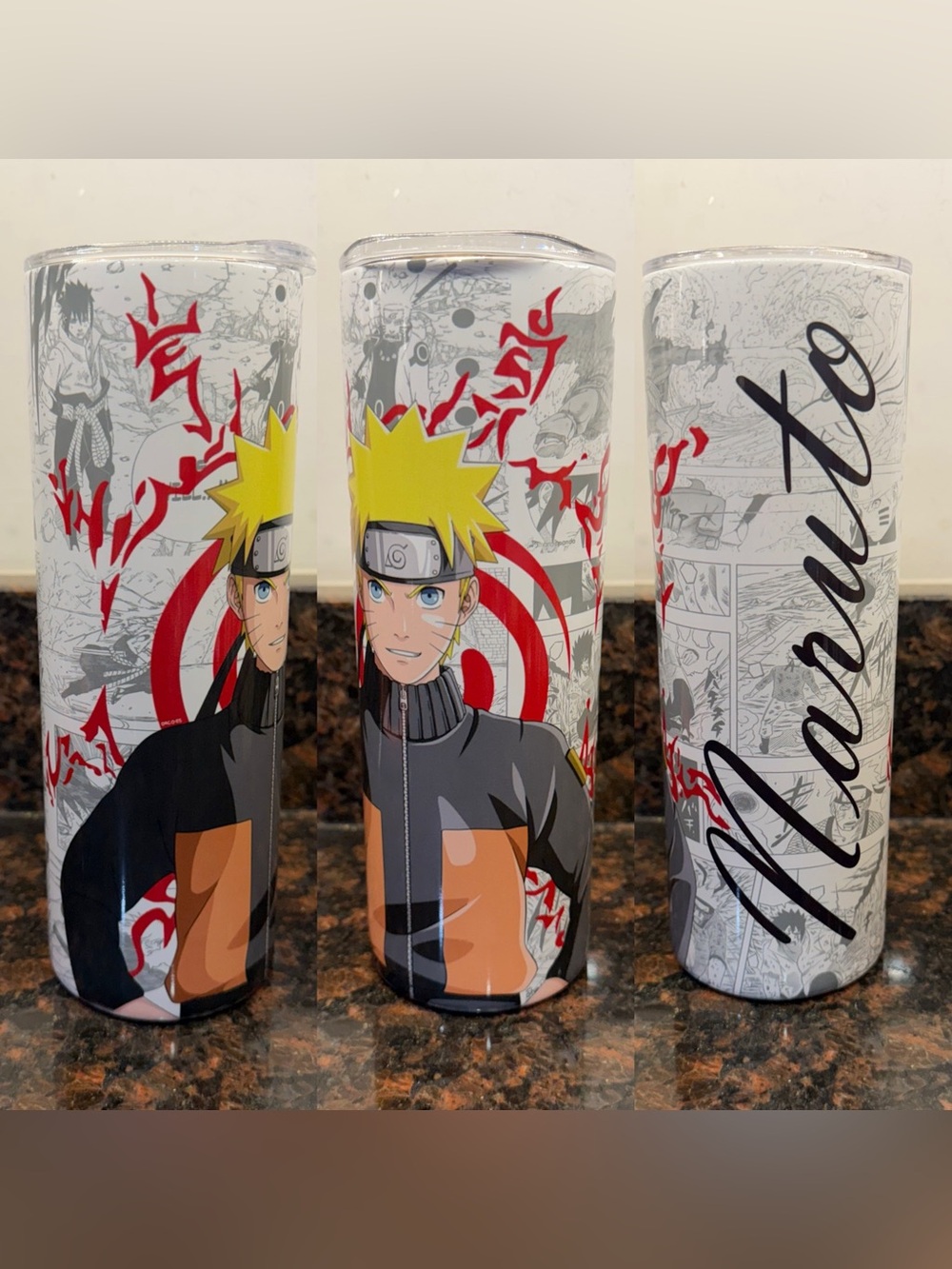 Naruto 20oz Stainless Steel Travel Tumbler - Yellow, Orange, Black